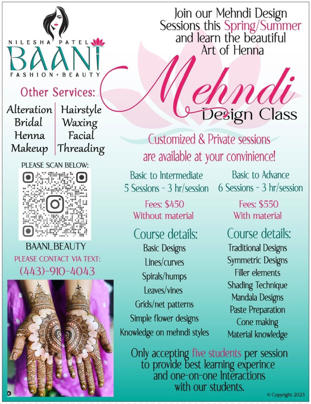 Mehndi Design Class