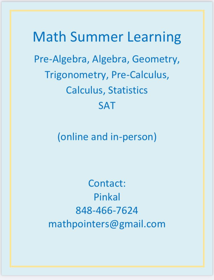 Math Summer Learning